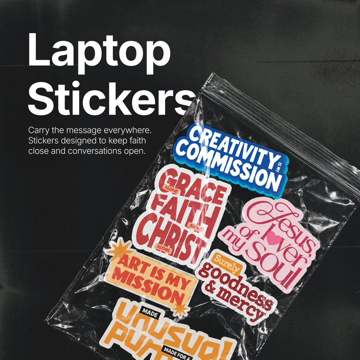 Verse & Vinyl Laptop Stickers ( Set of 12 )