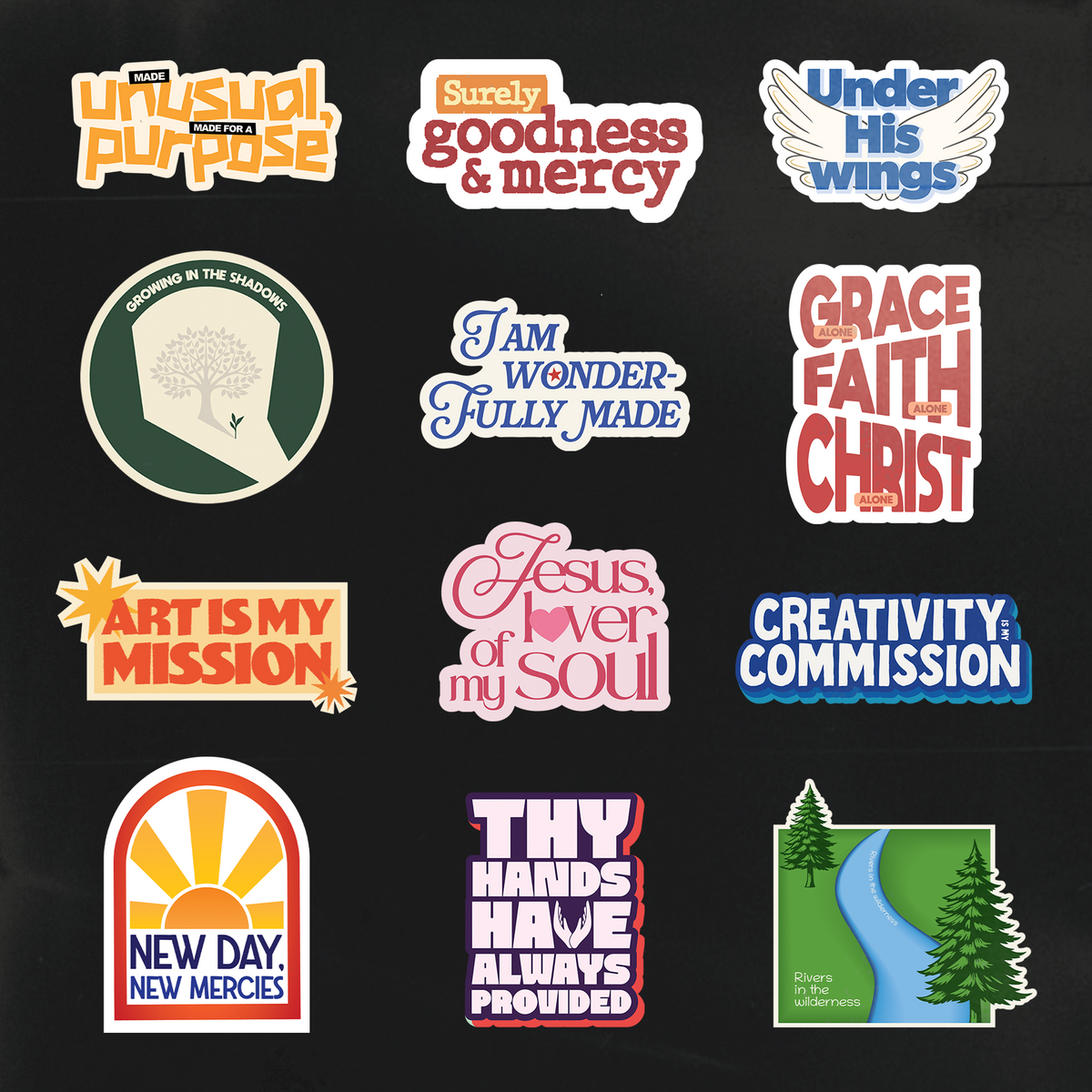 Verse & Vinyl Laptop Stickers ( Set of 12 )